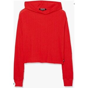 Women's Eleven by Venus Williams In Bloom Long Sleeve Top Hood Candy Red Small